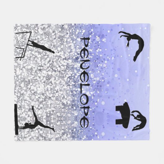 Meisjes Gymnastics Events Sparkly Blanket Fleece Deken (Voorkant (Horizontaal))