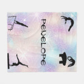 Meisjes Gymnastics Events Sparkly Blanket Fleece Deken (Voorkant (Horizontaal))