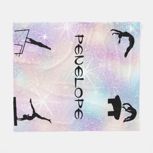 Meisjes Gymnastics Events Sparkly Blanket Fleece Deken (Voorkant (Horizontaal))