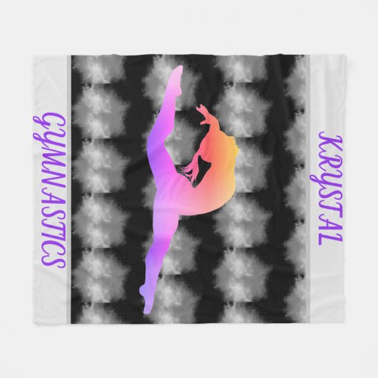 Meisjes Gymnastics Fleece Blanket (Voorkant (Horizontaal))