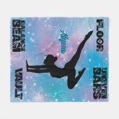 Meisjes Gymnastics Floor, Bars, Beam, Vault Pastel Fleece Deken (Voorkant (Horizontaal))