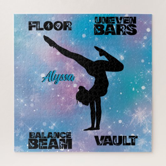 Meisjes Gymnastics Floor, Bars, Beam, Vault Pastel Legpuzzel (Verticaal)