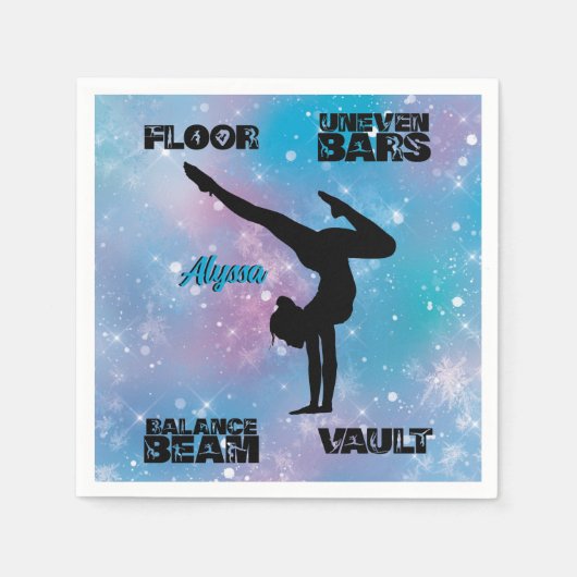 Meisjes Gymnastics Floor, Bars, Beam, Vault Pastel Servet (Voorkant)