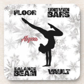 Meisjes Gymnastics Floor, Bars, Beam, Vault Winter Bier Onderzetter (Voorkant)