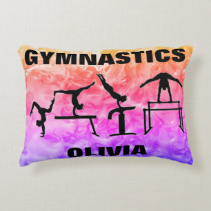 Meisjes Gymnastics Rainbow Swirls Accent Kussen