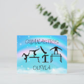 Meisjes Gymnastics Rainbow Swirls Briefkaart (Staand voorkant)