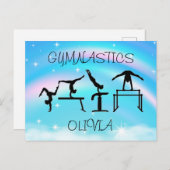 Meisjes Gymnastics Rainbow Swirls Briefkaart (Voorkant / Achterkant)