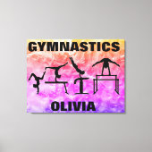 Meisjes Gymnastics Rainbow Swirls Canvas Afdruk (Voorkant)