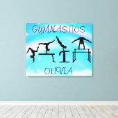 Meisjes Gymnastics Rainbow Swirls Canvas Afdruk (Insitu (Houten vloer))