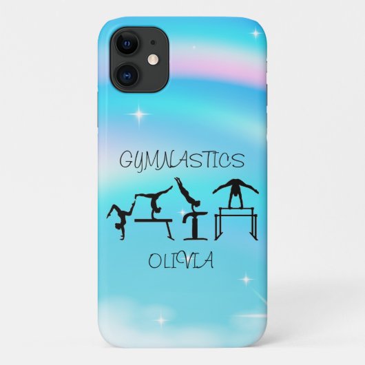 Meisjes Gymnastics Rainbow Swirls Case-Mate iPhone Case (Achterkant)