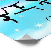 Meisjes Gymnastics Rainbow Swirls Poster (Hoek)