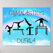 Meisjes Gymnastics Rainbow Swirls Poster (Voorkant)