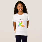 Meisjes GYMNASTICS T-shirt met aangepaste naam. (Voorkant volledig)