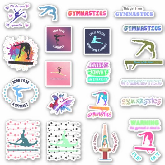 Meisjes Gymnastics Variety Pack of Stickers (Voorkant)