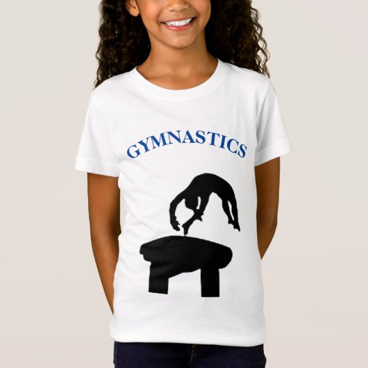 Meisjes Gymnastics Vault T-Shirt met naam op achte (Voorkant)