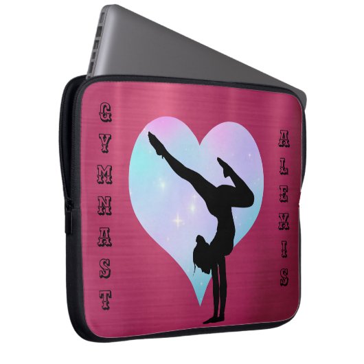 Meisjes Gymnastiek Aangepaste naam Gymnast Handsta Laptop Sleeve (Voorkant Rechts)