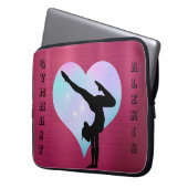 Meisjes Gymnastiek Aangepaste naam Gymnast Handsta Laptop Sleeve (Voorkant Links)