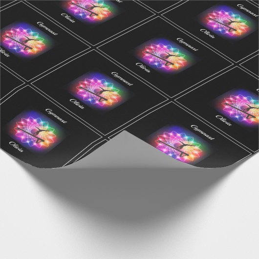 Meisjes gymnastiek balanceren Beam gepersonaliseer Cadeaupapier (Hoek)