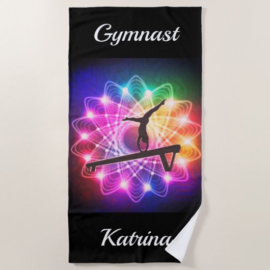 Meisjes Gymnastiek Balken Beam Beach Towel Strandlaken (Voorkant)
