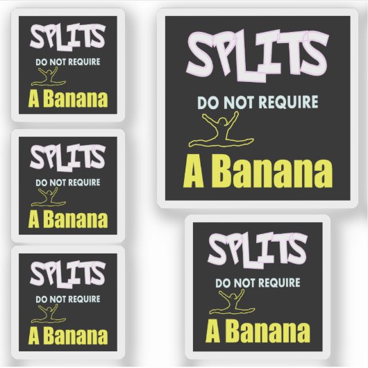 Meisjes Gymnastiek Banaan Splits Quote Sticker (Voorkant)