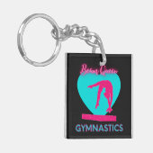 Meisjes gymnastiek Beam Queen Double Sided Sleutelhanger (Voorkant Links)