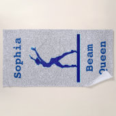 Meisjes Gymnastiek Beam Queen Faux Glitter Strandlaken (Voorkant)