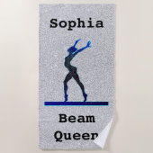 Meisjes Gymnastiek Beam Queen Faux Glitter Strandlaken (Voorkant)
