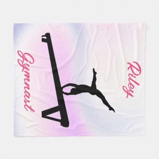 Meisjes Gymnastiek Beam Zachte Pastel Fleece Deken (Voorkant (Horizontaal))
