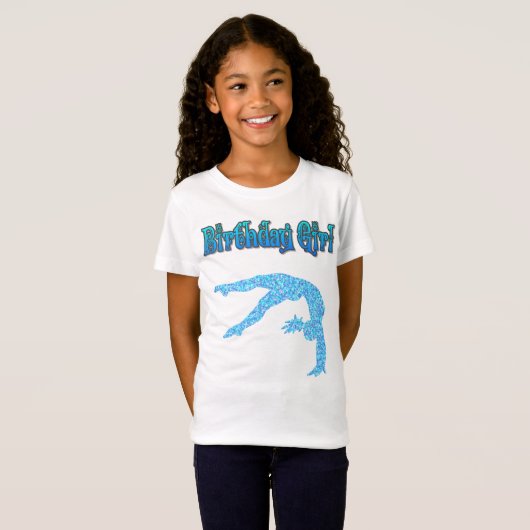 Meisjes Gymnastiek "Birthday Girl" T-Shirt (Voorkant volledig)