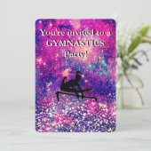 Meisjes Gymnastiek Birthday Party Sparkle Kaart (Staand voorkant)