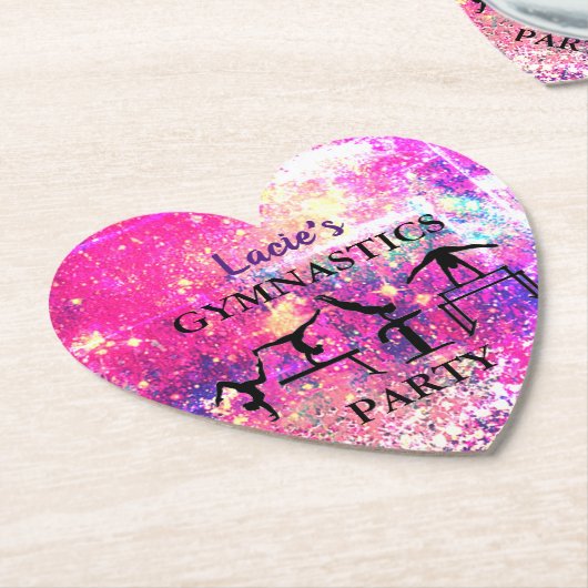 Meisjes gymnastiek Birthday Rustic Sparkle Custom Kartonnen Onderzetters (Gekanteld)