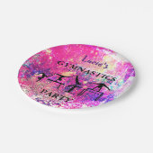 Meisjes gymnastiek Birthday Sparkle Custom Name Papieren Bordje (Gekanteld)