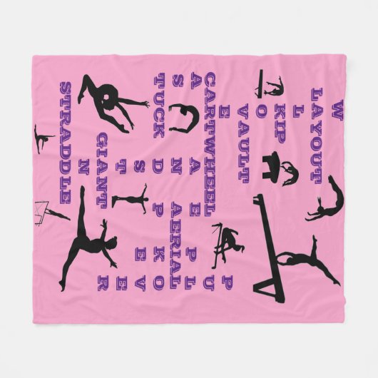 Meisjes Gymnastiek Crossword Fleece Blanket (Voorkant (Horizontaal))