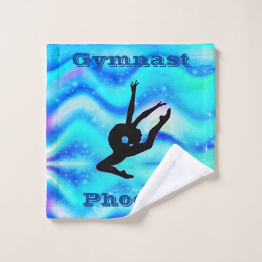 Meisjes Gymnastiek Custom Blue Wash Doek Handdoek (Wasdoekje)