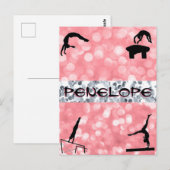 Meisjes Gymnastiek Evenementen Glitz en Glam Briefkaart (Voorkant / Achterkant)