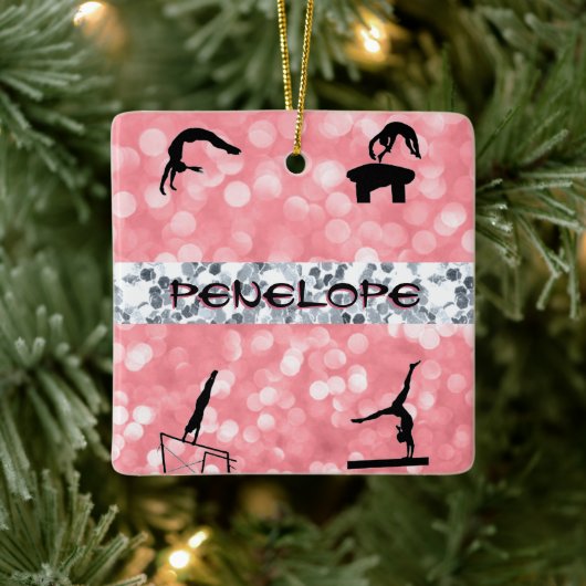 Meisjes Gymnastiek Evenementen Glitz en Glam Keramisch Ornament (Boom)