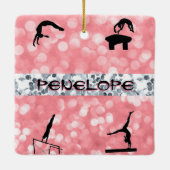 Meisjes Gymnastiek Evenementen Glitz en Glam Keramisch Ornament (Achterkant)