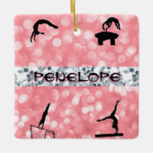 Meisjes Gymnastiek Evenementen Glitz en Glam Keramisch Ornament (Voorkant)