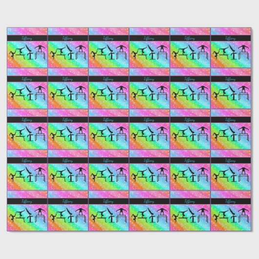 Meisjes Gymnastiek Evenementen Kleurrijk Cadeaupapier (Vlak)
