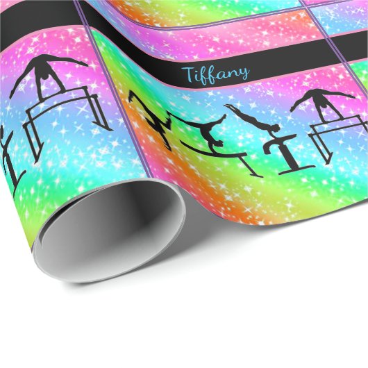 Meisjes Gymnastiek Evenementen Kleurrijk Cadeaupapier (Rol Hoek)