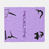 Meisjes Gymnastiek Evenementen Paarse Glitter Fleece Deken (Voorkant (Horizontaal))