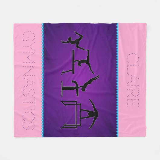 Meisjes Gymnastiek Events Dot Font Fleece Blanket (Voorkant (Horizontaal))