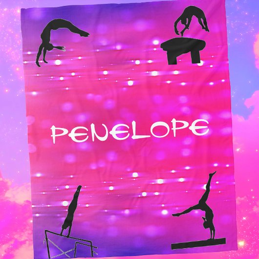 Meisjes Gymnastiek Events Roze / Paarse Blanket Fleece Deken