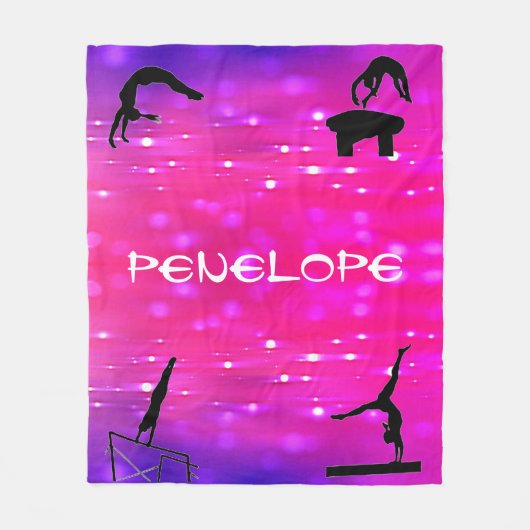 Meisjes Gymnastiek Events Roze / Paarse Blanket Fleece Deken (Voorkant)