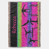 Meisjes Gymnastiek Events Sparkle Throw Blanket Deken (Voorkant Verticaal)