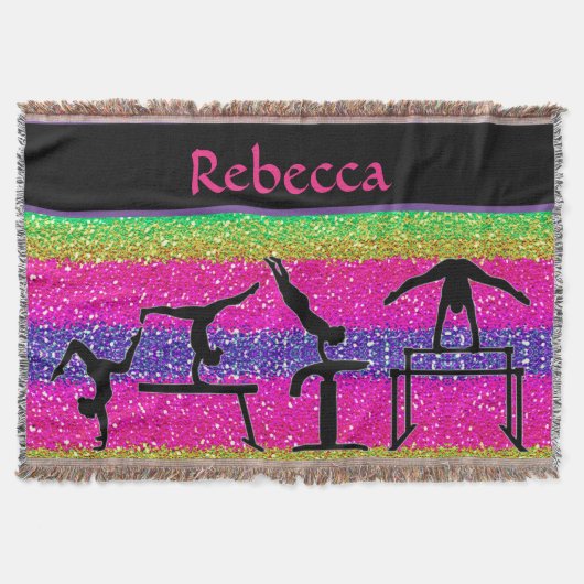 Meisjes Gymnastiek Events Sparkle Throw Blanket Deken (Voorkant)