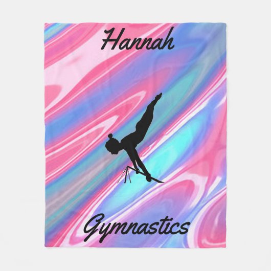 Meisjes Gymnastiek Fleece Deken w / Naam (Voorkant)
