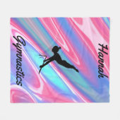 Meisjes Gymnastiek Fleece Deken w / Naam (Voorkant (Horizontaal))