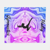 Meisjes Gymnastiek Fleece Deken w / Naam (Voorkant (Horizontaal))