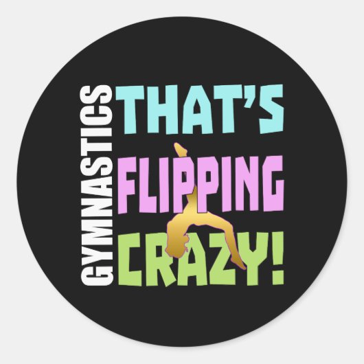 Meisjes Gymnastiek - Flipping Crazy Ronde Sticker (Voorkant)